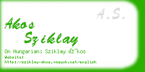 akos sziklay business card